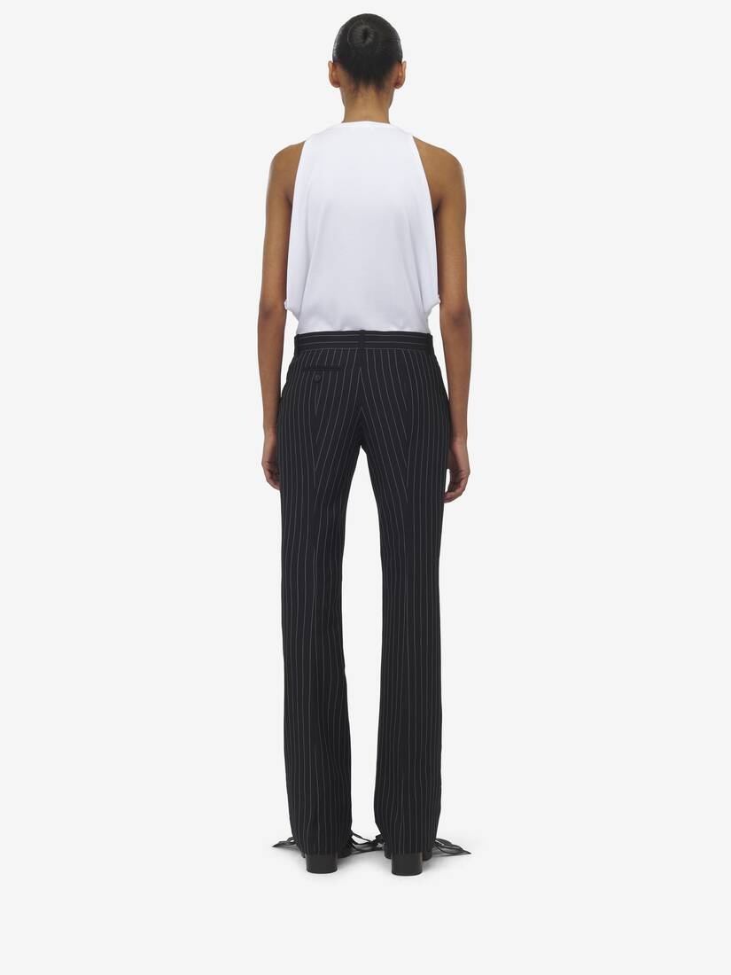 Pinstripe Bootcut Trousers - 4