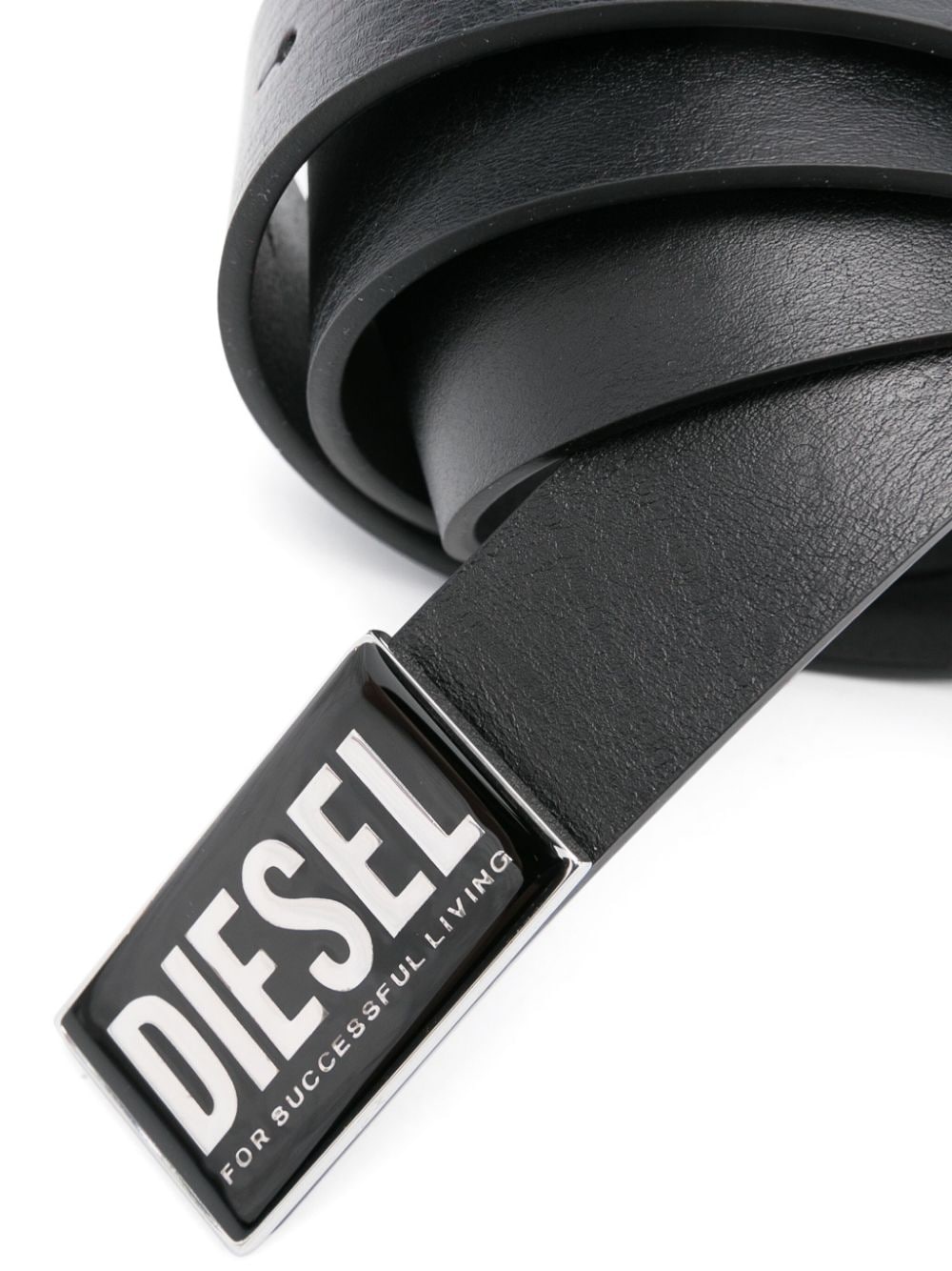 logo-plaque leather belt - 2