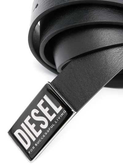 Diesel logo-plaque leather belt outlook