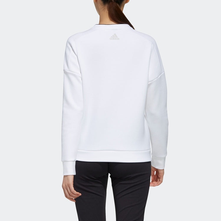 (WMNS) adidas Sports Stylish Pullover Round Neck Long Sleeves White EH3857 - 4