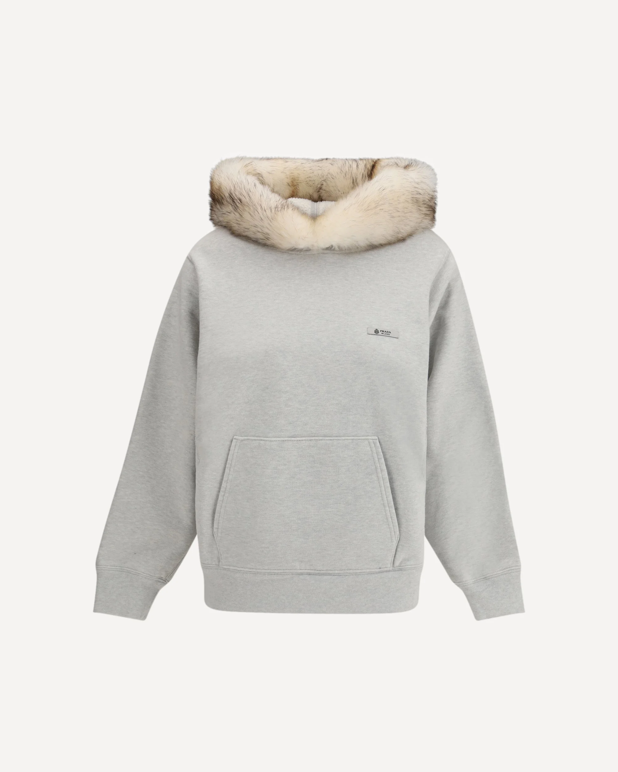 Hoodie features a hood lined in shearling - 1
