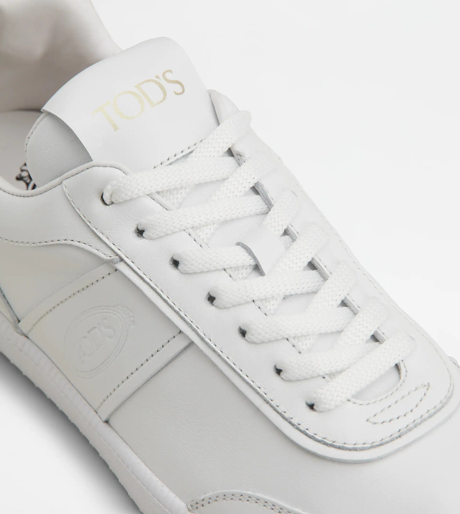 TOD'S TABS LEATHER SNEAKERS - WHITE - 6