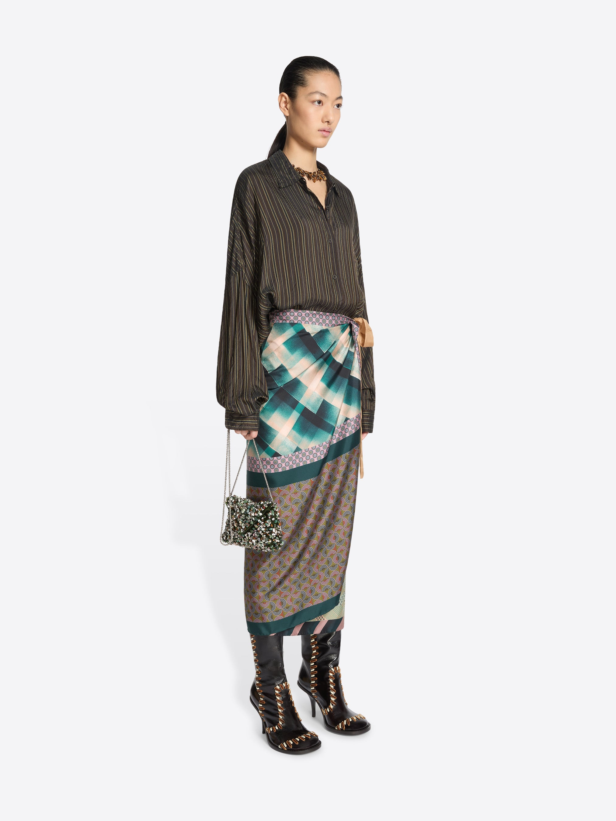 LONG WRAP SCARF-SKIRT - 3
