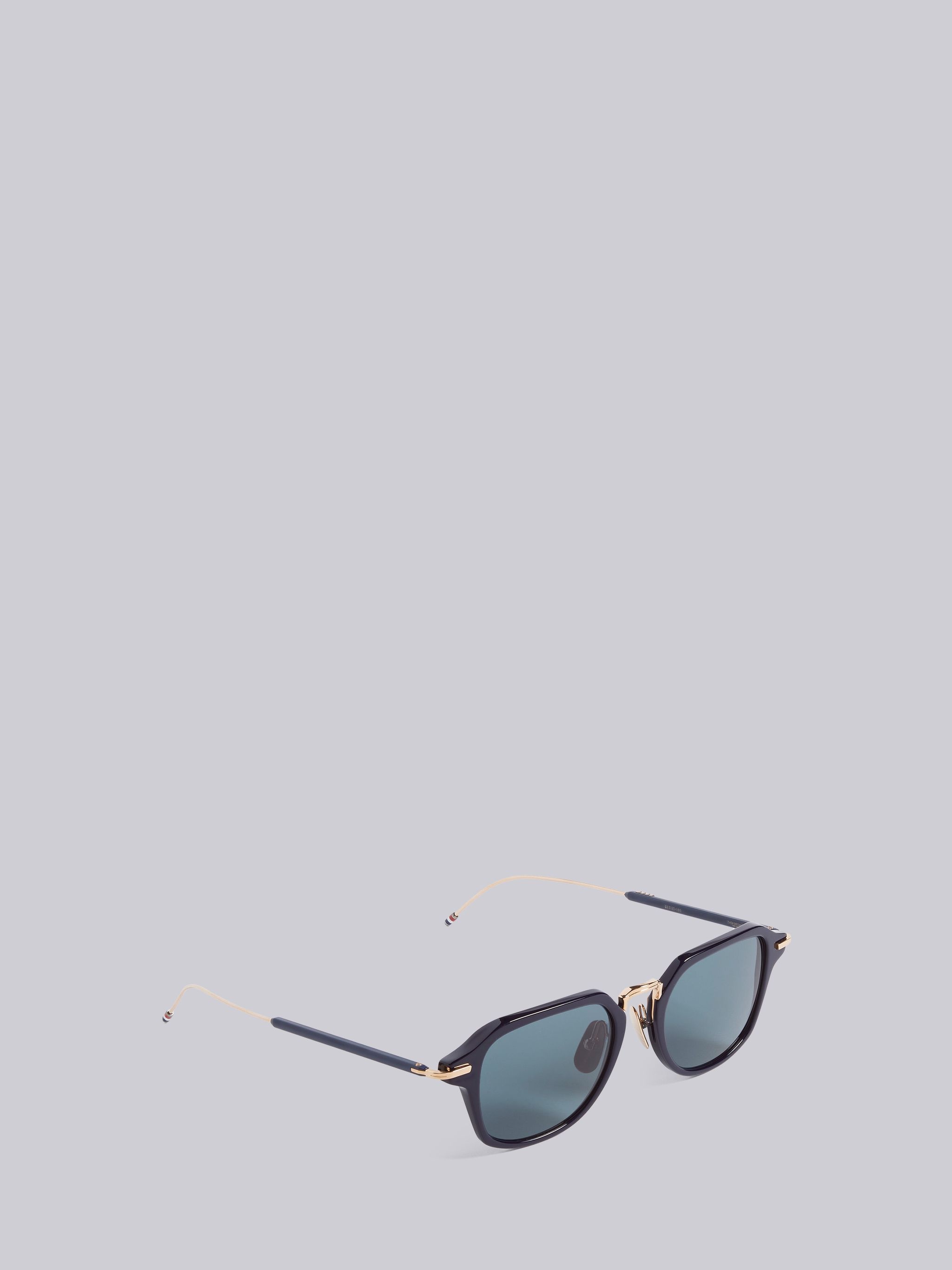 TB423 - Navy And White Gold Clubmaster Sunglasses - 4