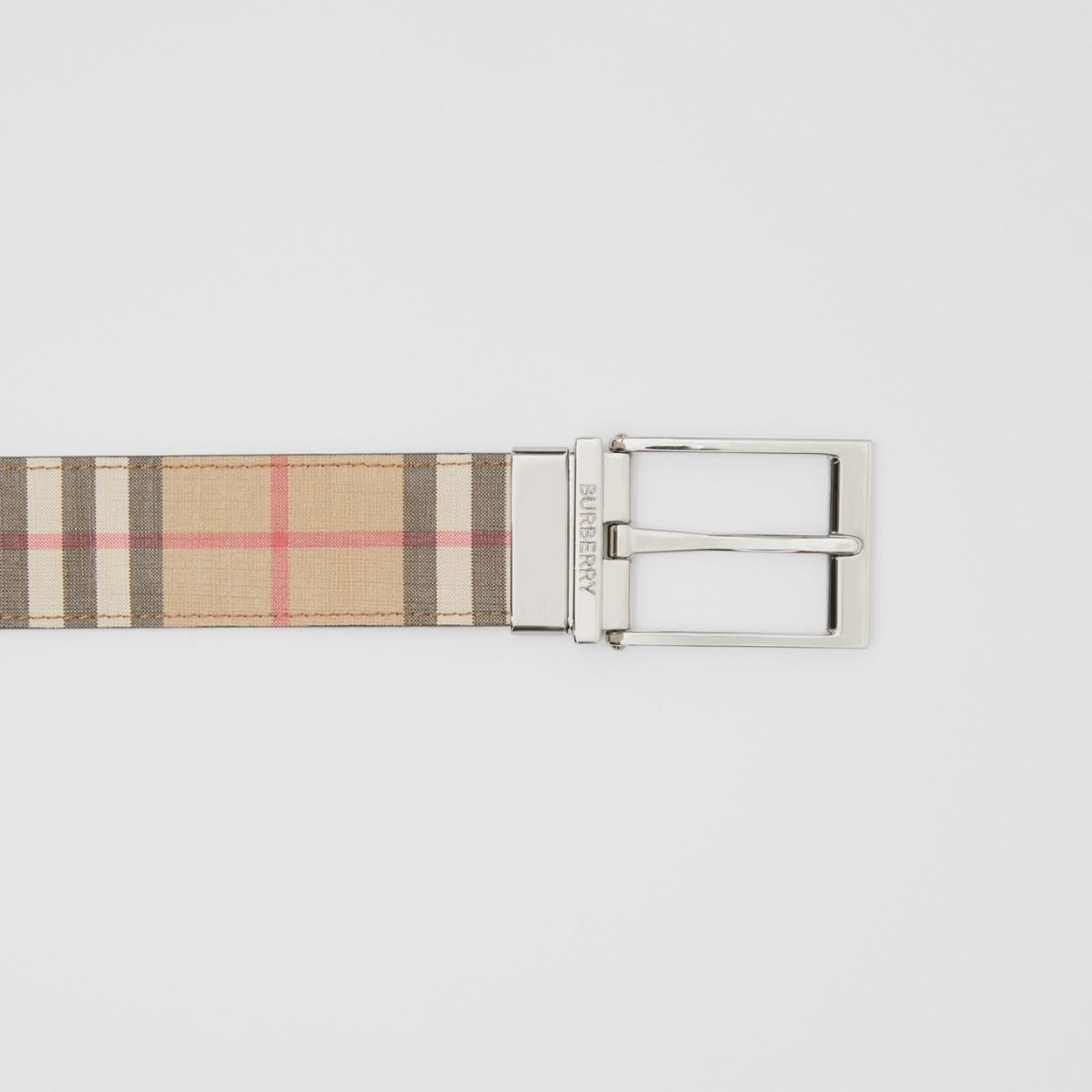 Reversible Vintage Check E-canvas and Leather Belt - 2