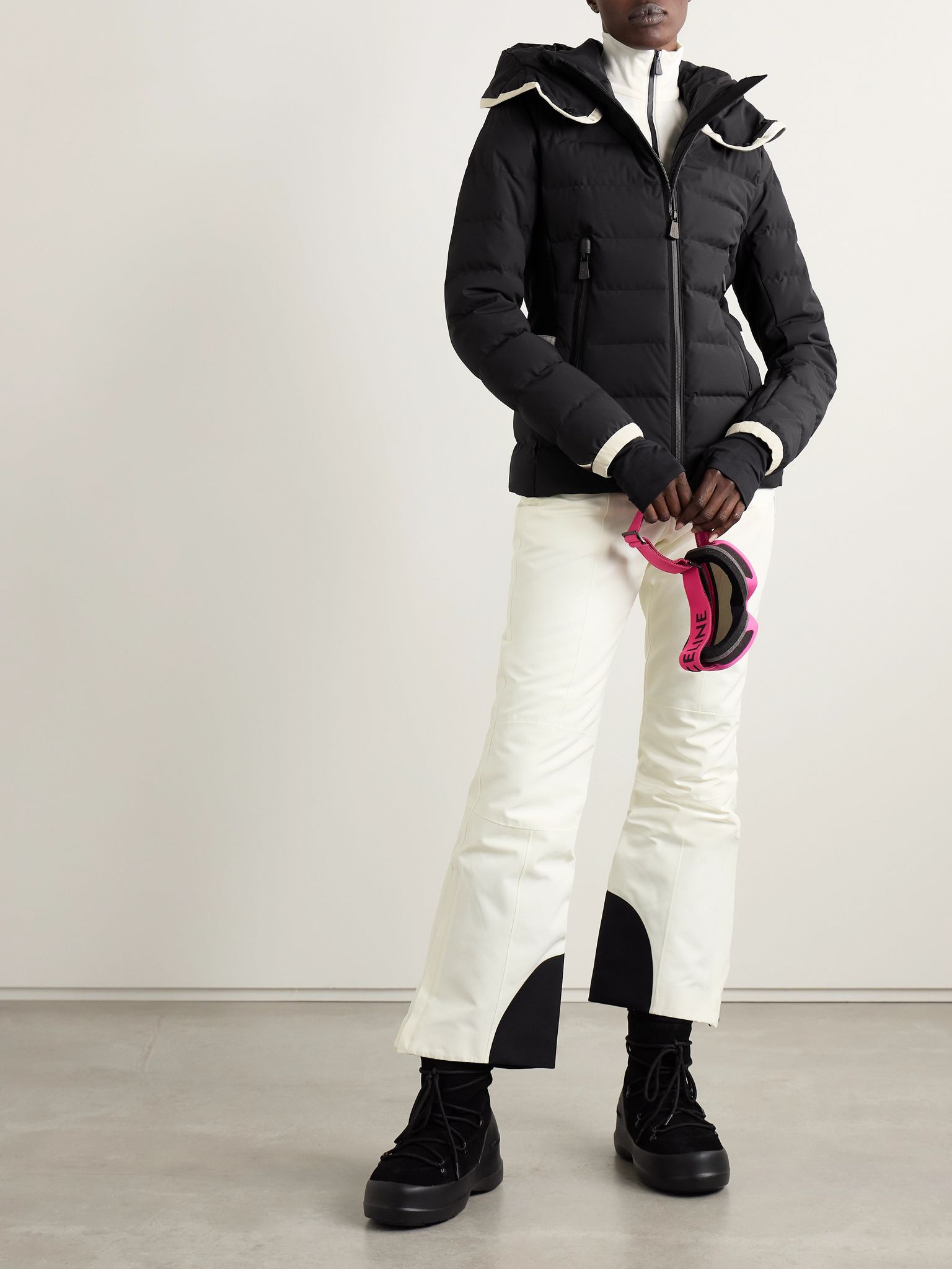 Lamoura hooded grosgrain-trimmed quilted down ski jacket Black - 2