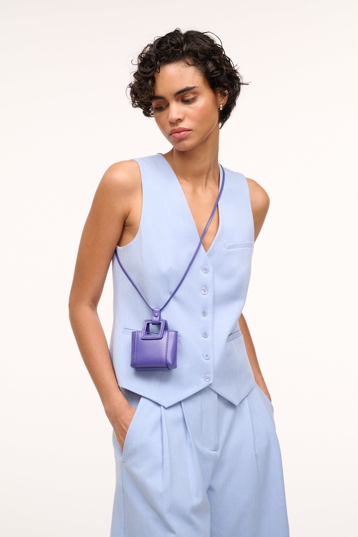 STAUD SHIRLEY MICRO NECKLACE VIOLET - 2