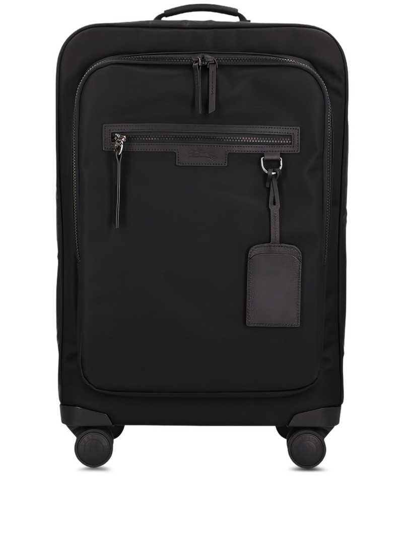 leather-trimmed wheeled trolley 1