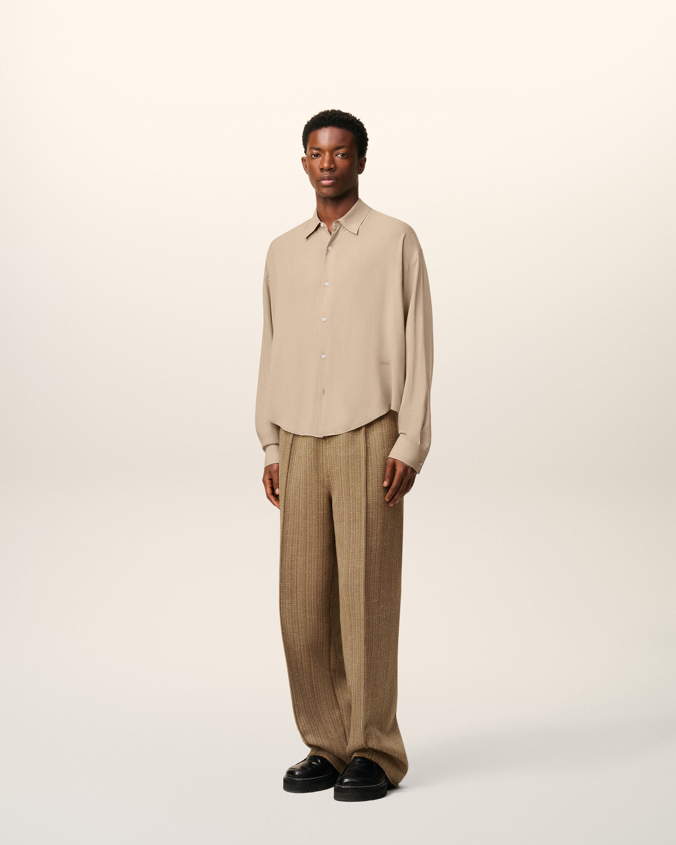 BEIGE AMI BOXY SHIRT - 6
