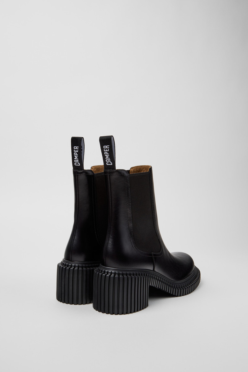 CAMPERLAB Black Leather Mid Boots for Women. outlook