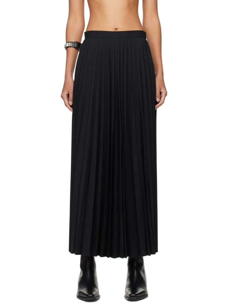 Black Pleated Maxi Skirt 1