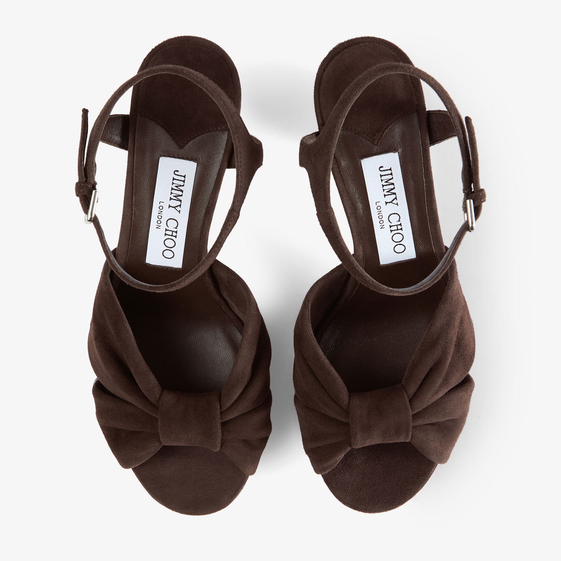 Heloise 80
Chocolate Suede Platform Sandals - 4