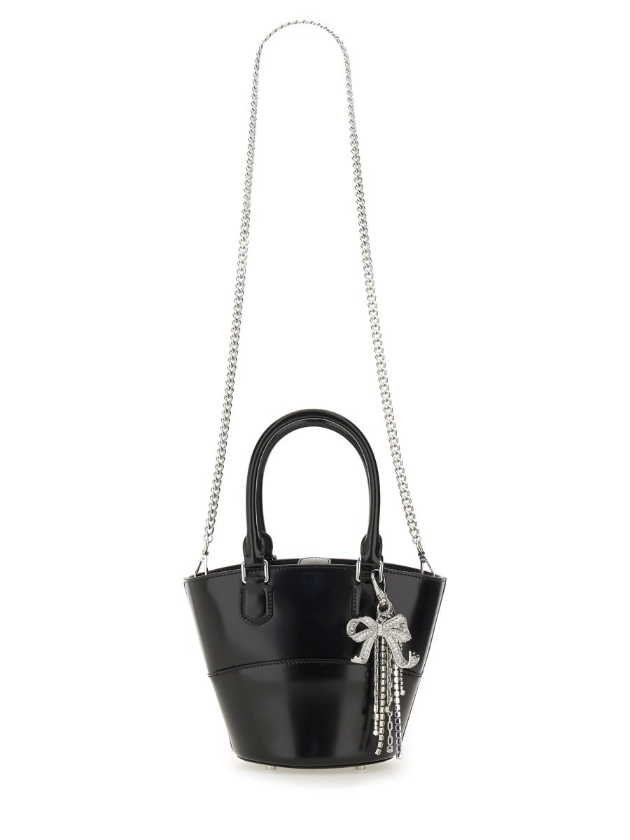 BORSA TOTE IN PELLE CON CHARM - 2