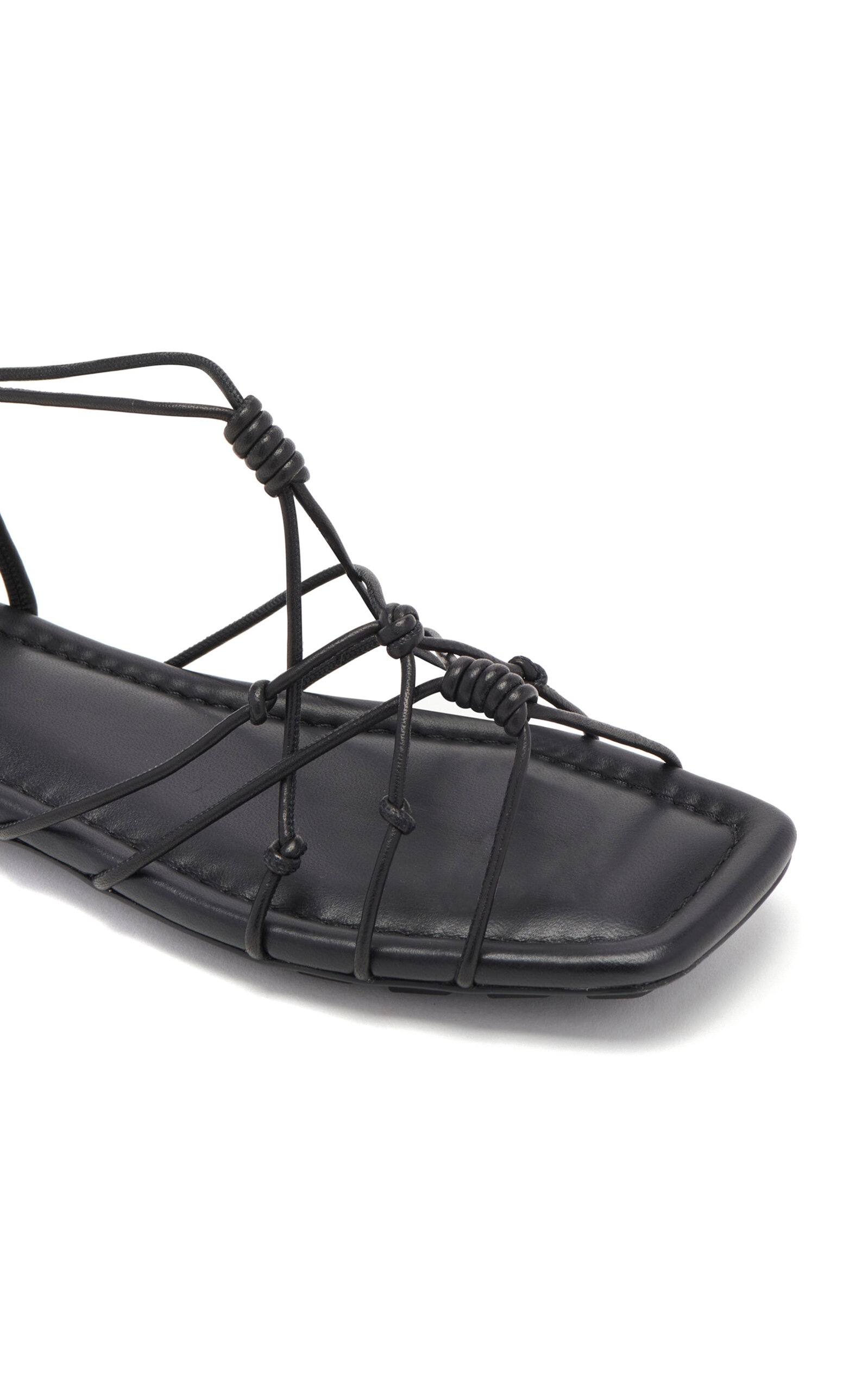 Freya Knotted Leather Sandals black - 4