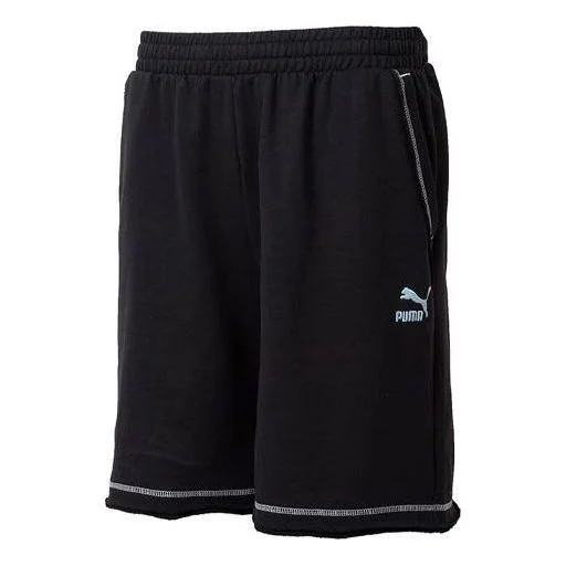 PUMA Logo Shorts 'Black with White Stitching' 626861-01 - 1