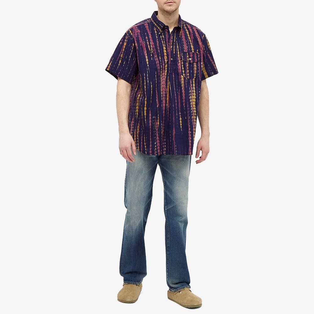 Engineered Garments Short Sleeve Ikat Popover Button Down Shirt - 5