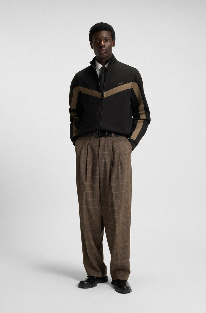 HUGO RELAXED-FIT ZIP-UP SWEATSHIRT WITH CHEVRON TAPE outlook