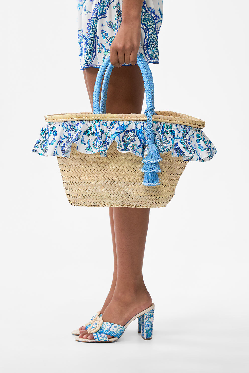 RAFFIA TOTE WITH FRILL EDGE - 6
