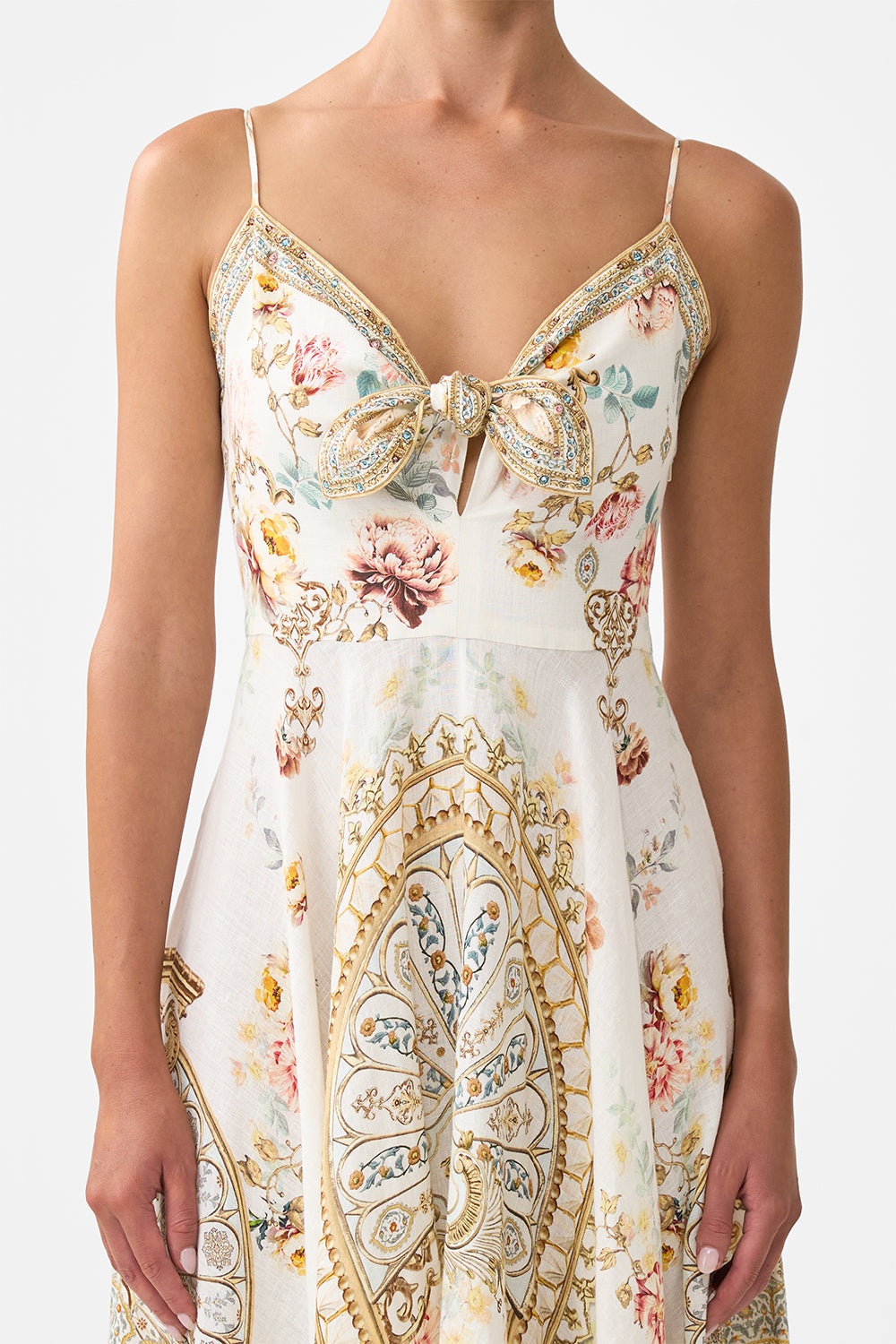 LONG DRESS WITH TIE FRONT - 6
