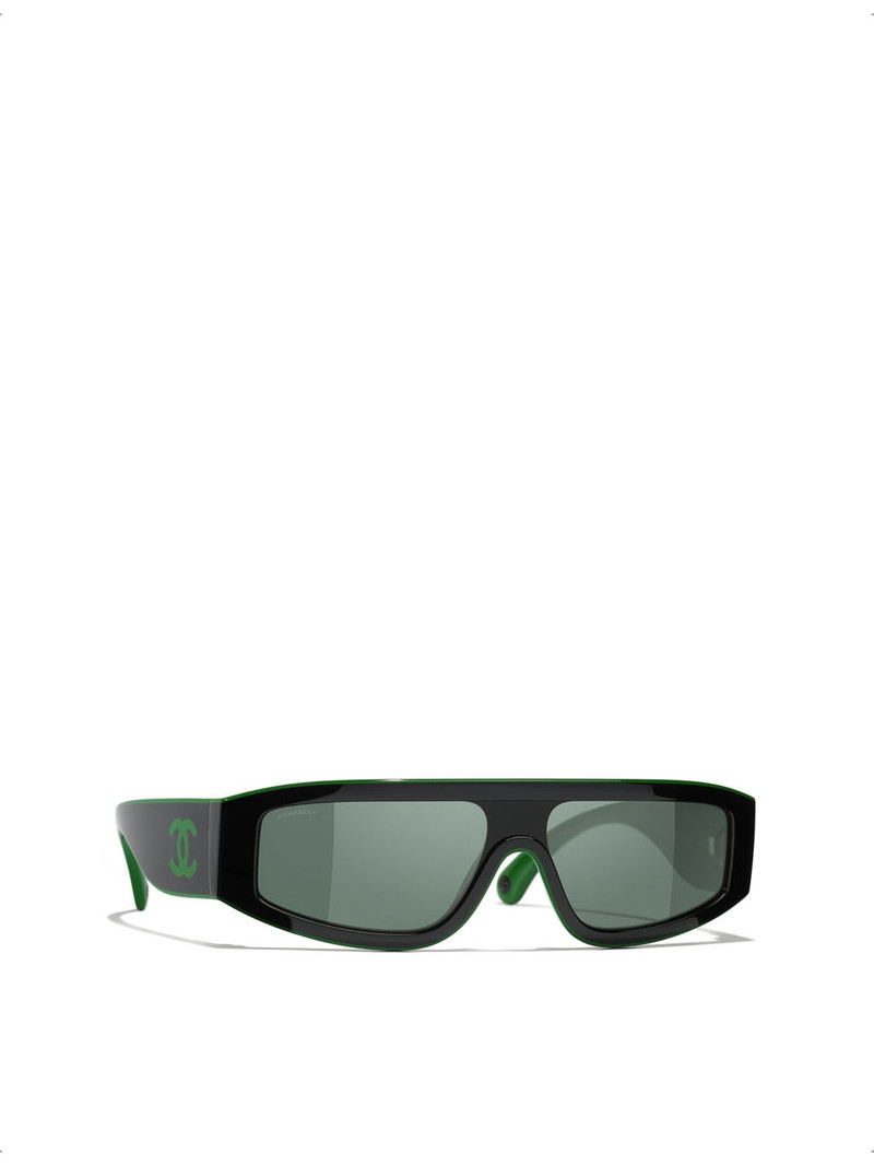 CHANEL CH6057 rectangular-frame curved nylon sunglasses outlook