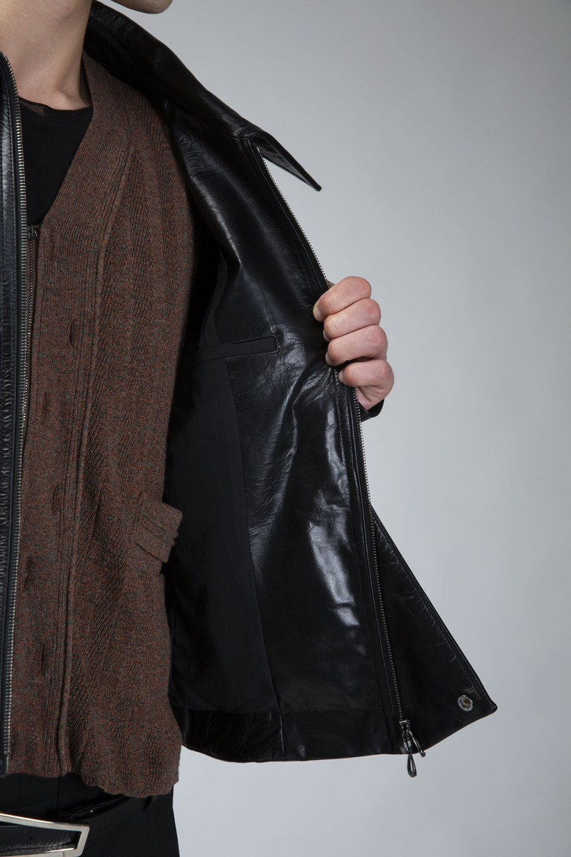 Kiko Kostadinov Kraner Cropped Leather Blouson outlook