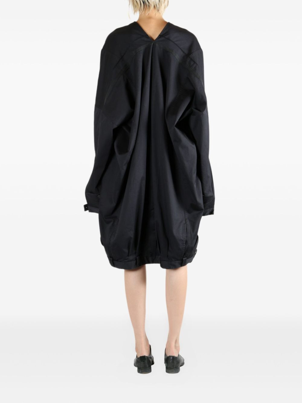 v-neck gathered mini dress - 4