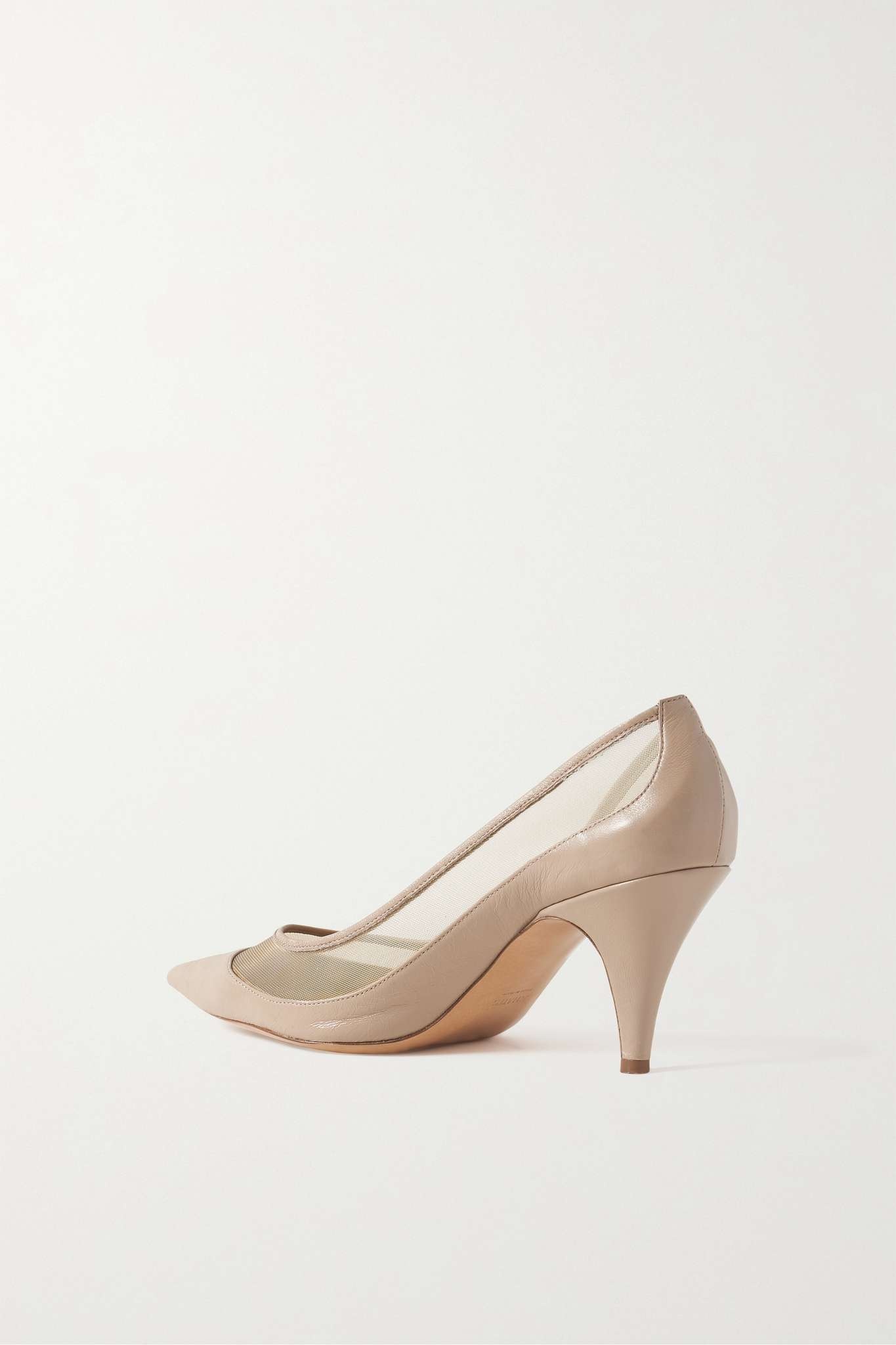 River Iconic mesh-trimmed patent-leather pumps - 3
