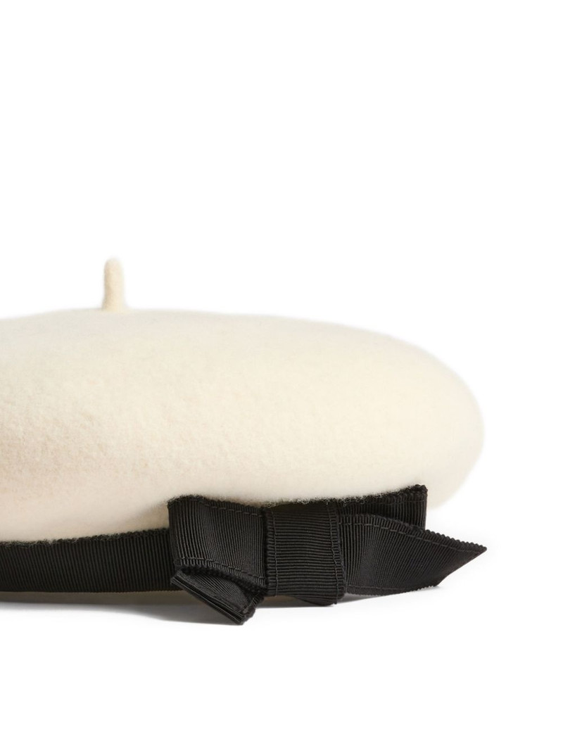 PATOU grosgrain-bow wool beret outlook