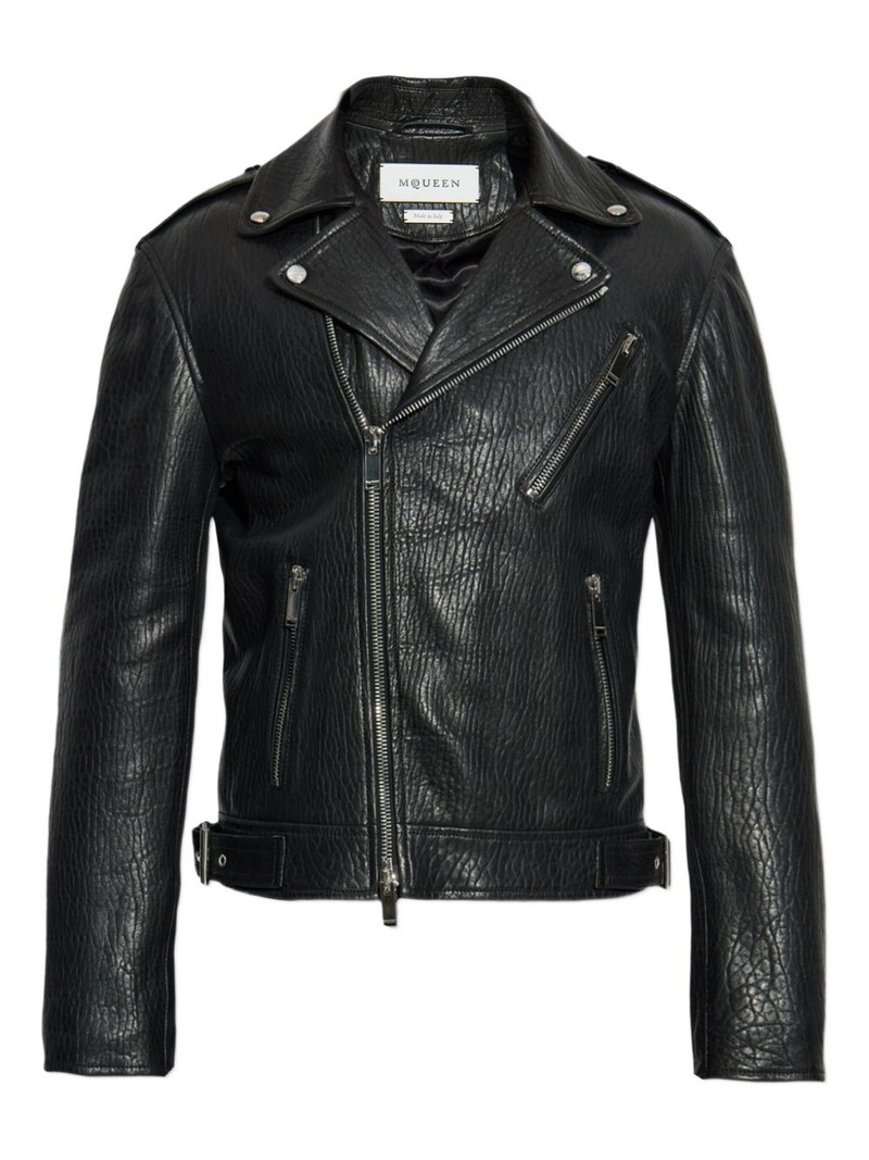 textured leather biker jacket 1