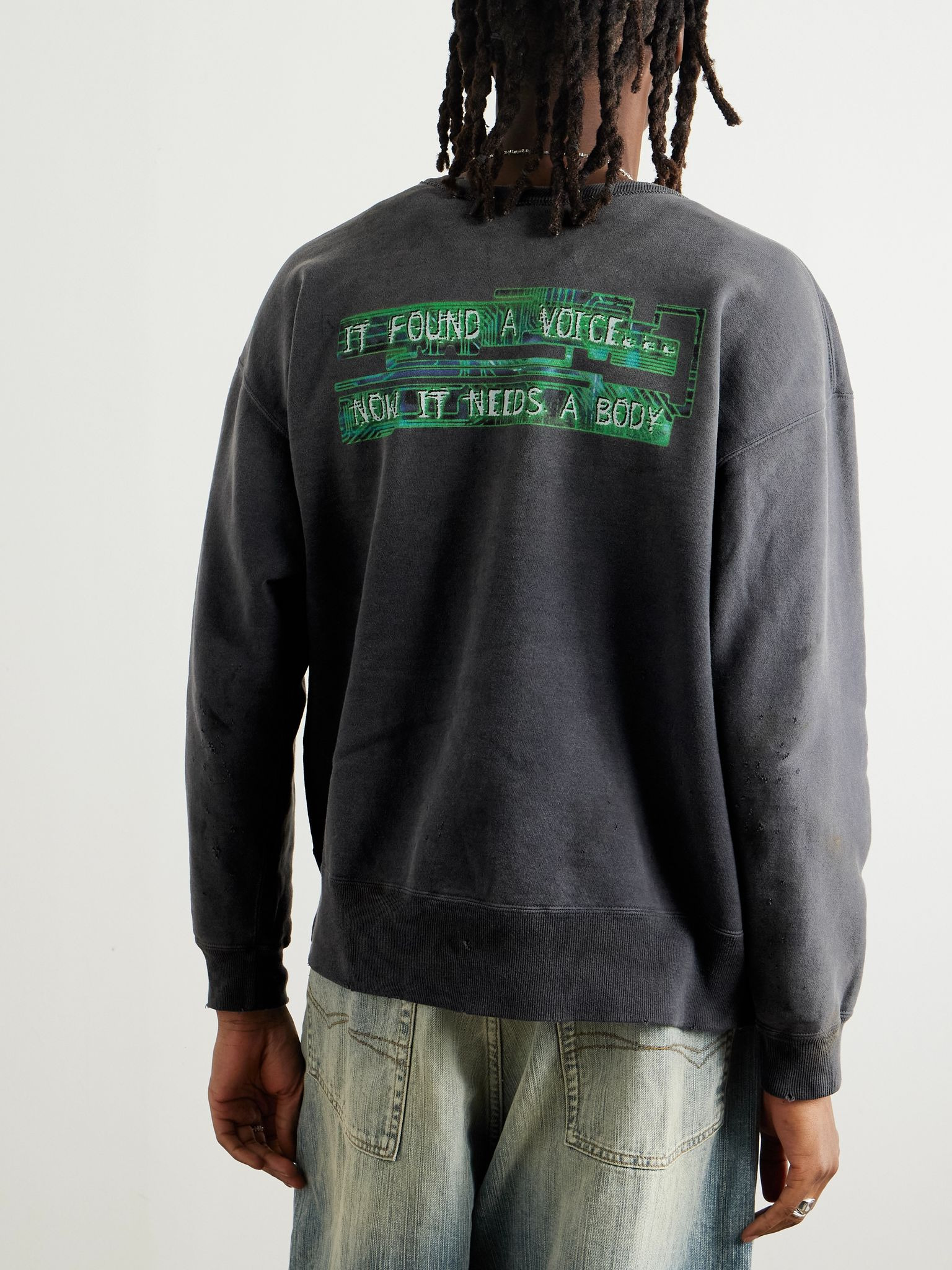 + Ghost in the Shell Printed Cotton-Jersey Sweatshirt Black - 3