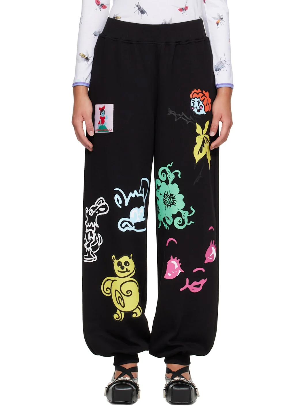 Black 'Friends of CL' Sweatpants - 1