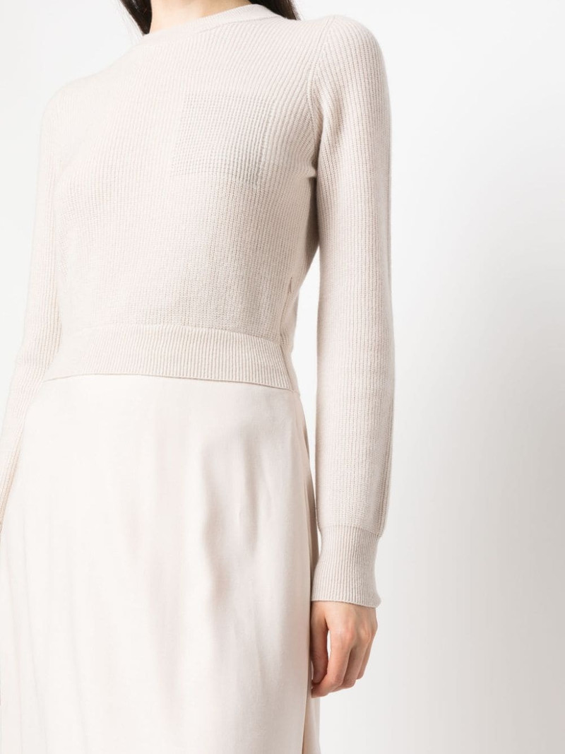 contrasting-stitch knitted midi dress 5