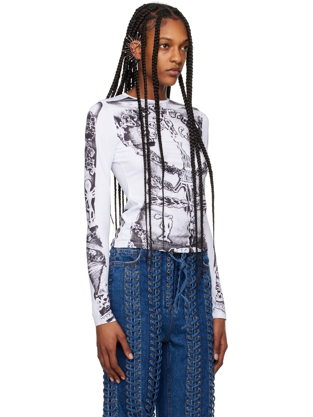 White 'The Gaultier Paris' Long Sleeve T-Shirt - 2