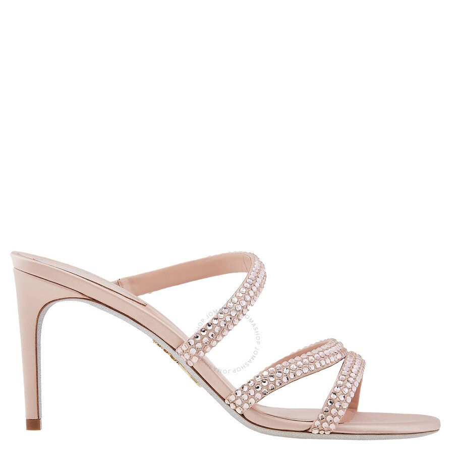 Rene Caovilla Lisa Crystals 80 Slider Sandals - 1