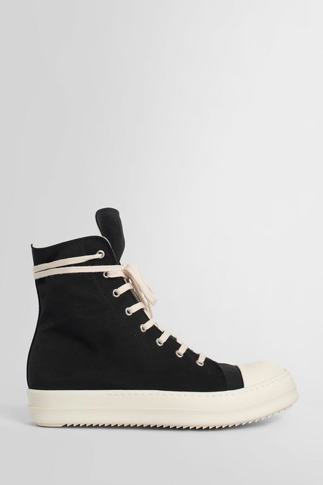 Rick owens drkshdw men's black high sneaks in cotton nylon faille - 1