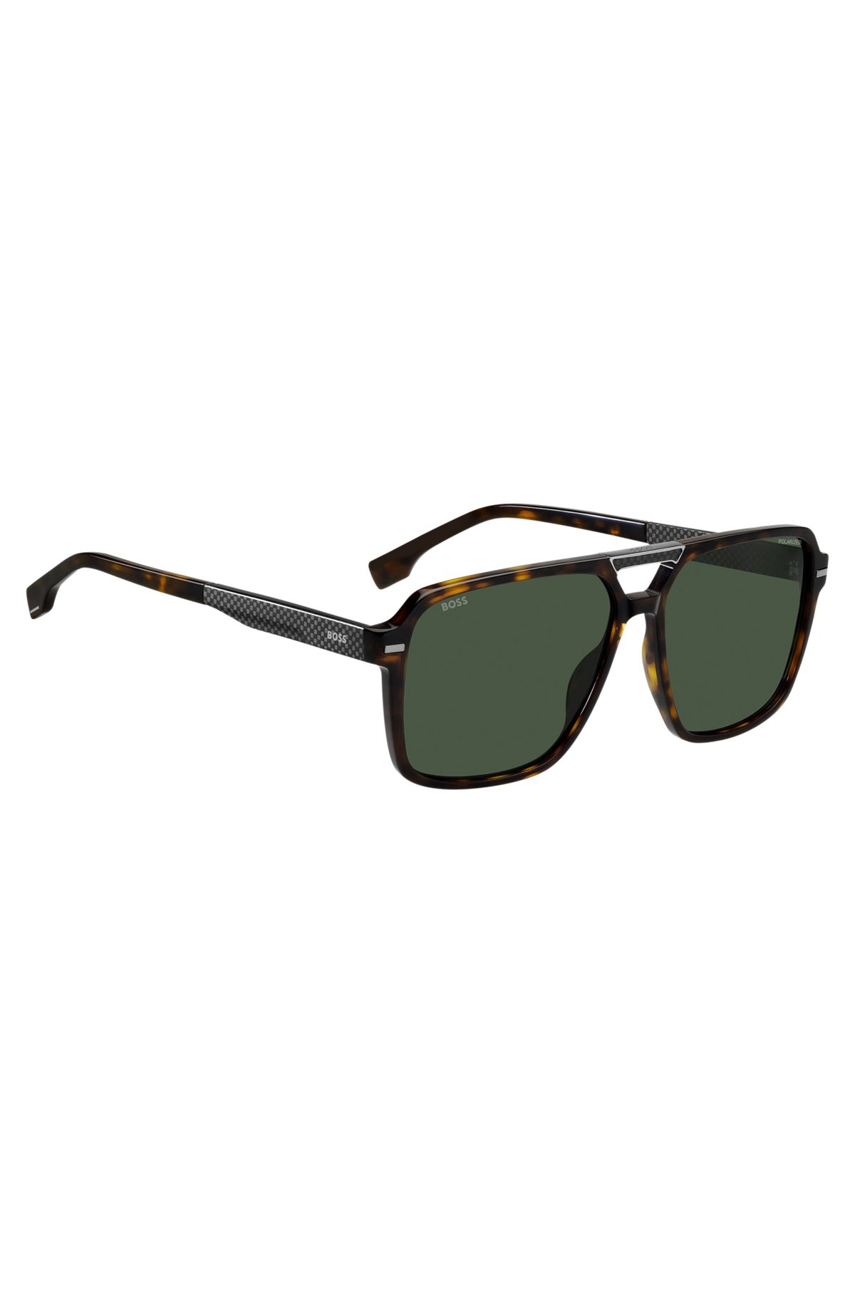 HAVANA-ACETATE SUNGLASSES WITH CARBON-FIBER TEMPLES - 4