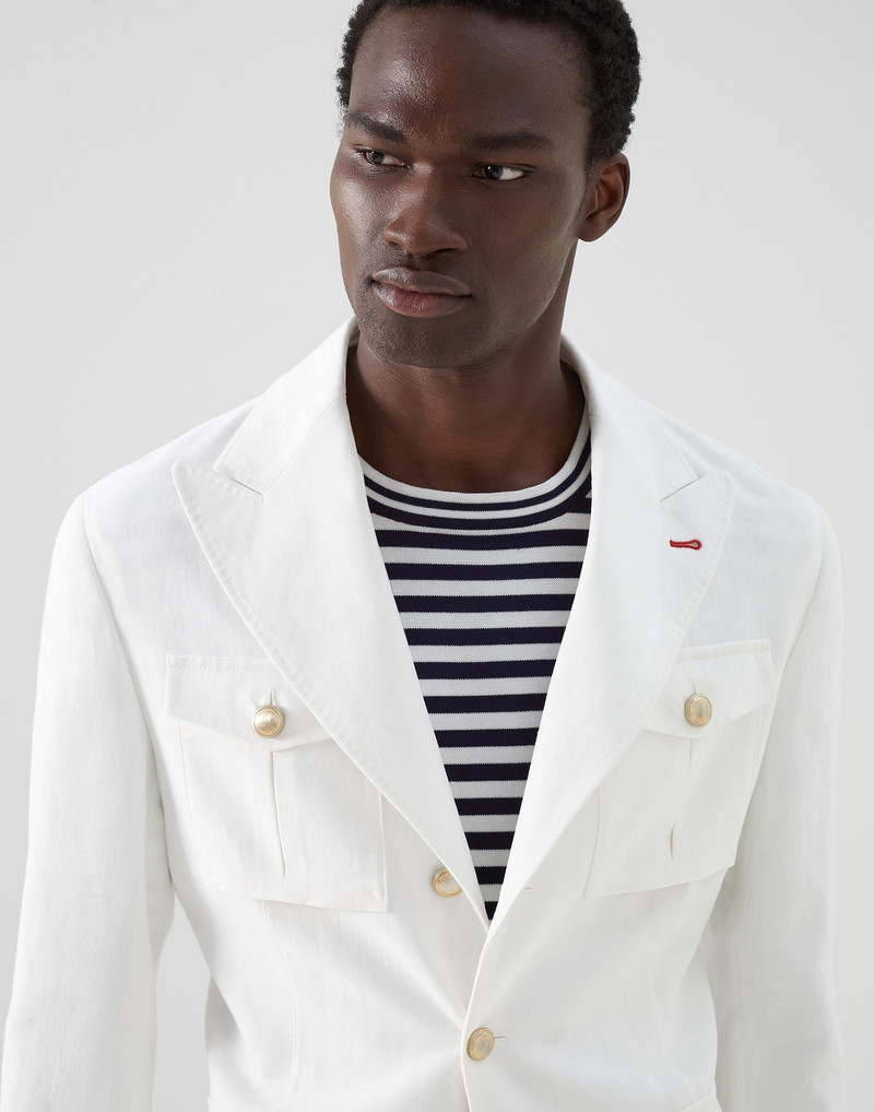 Twisted linen safari jacket with metal buttons 3