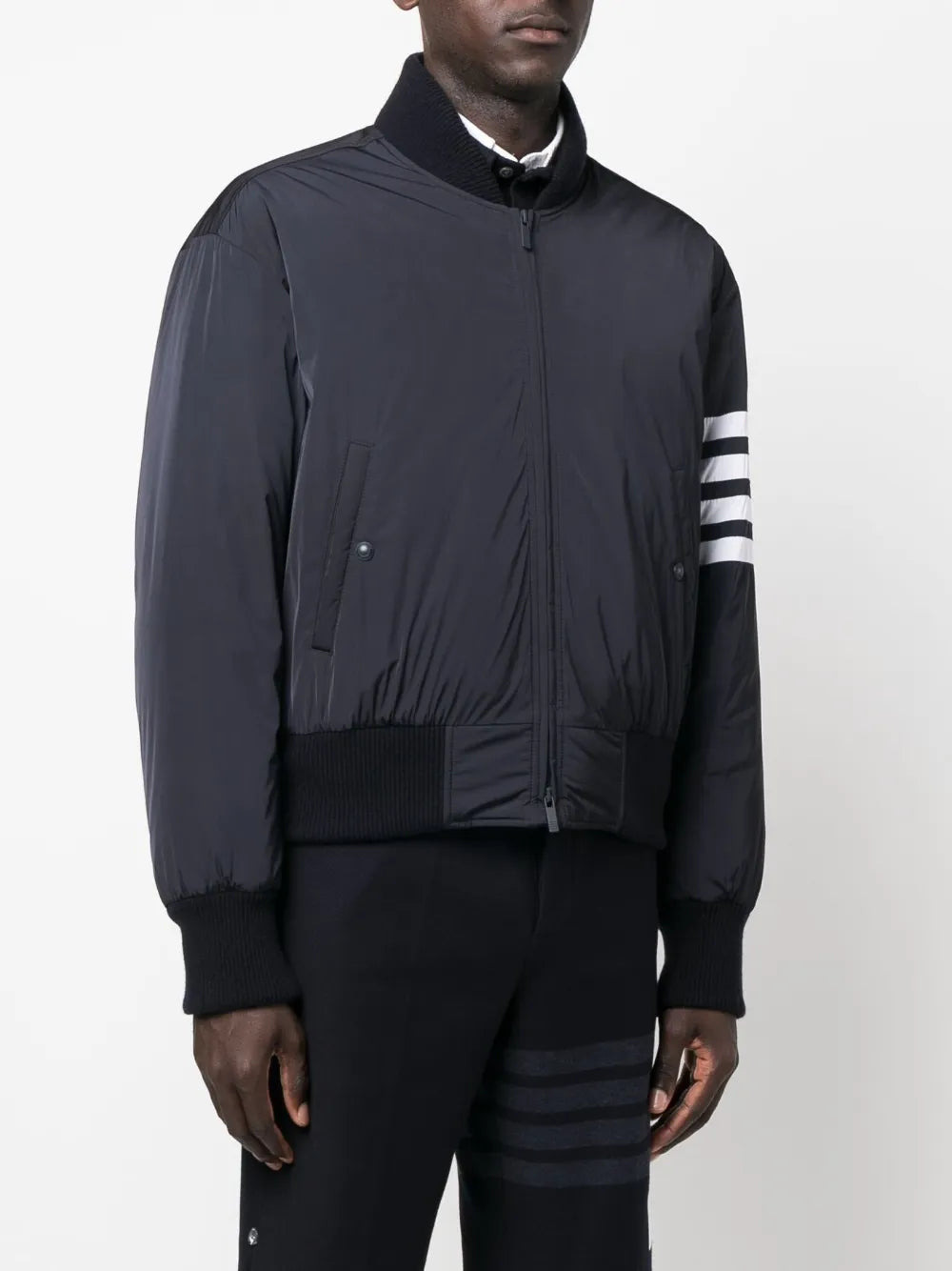 Thom Browne Men Bomber Jacket With 4-Stripe Detail - 3