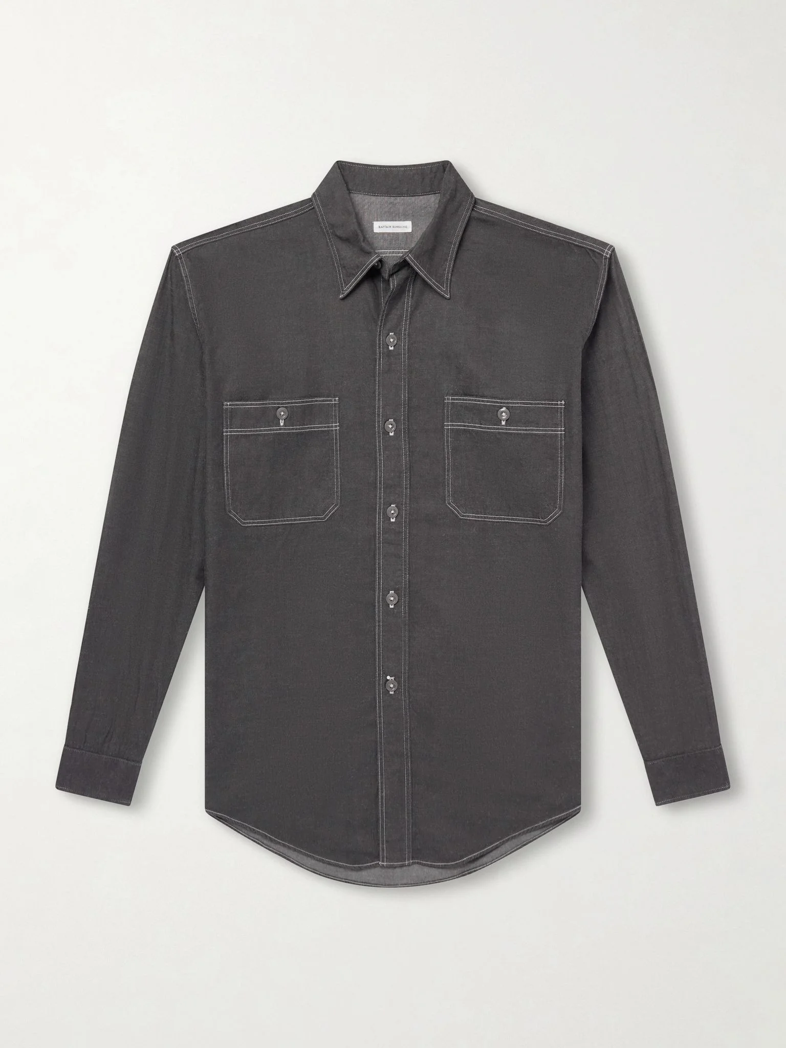 Work Suvin Cotton and Hemp-Blend Shirt Black - 1