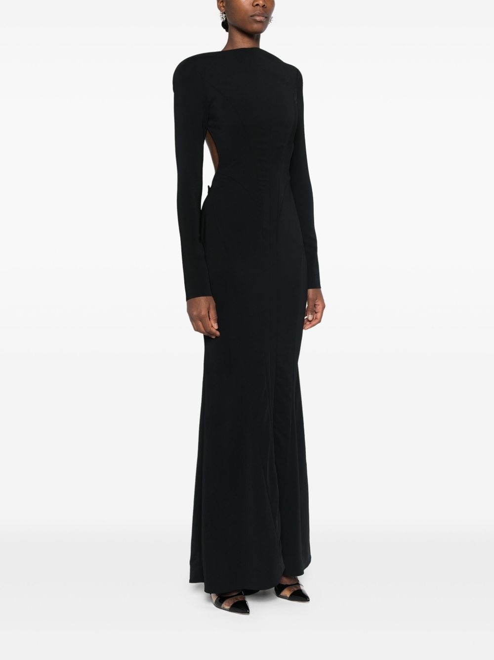backless crepe gown - 3