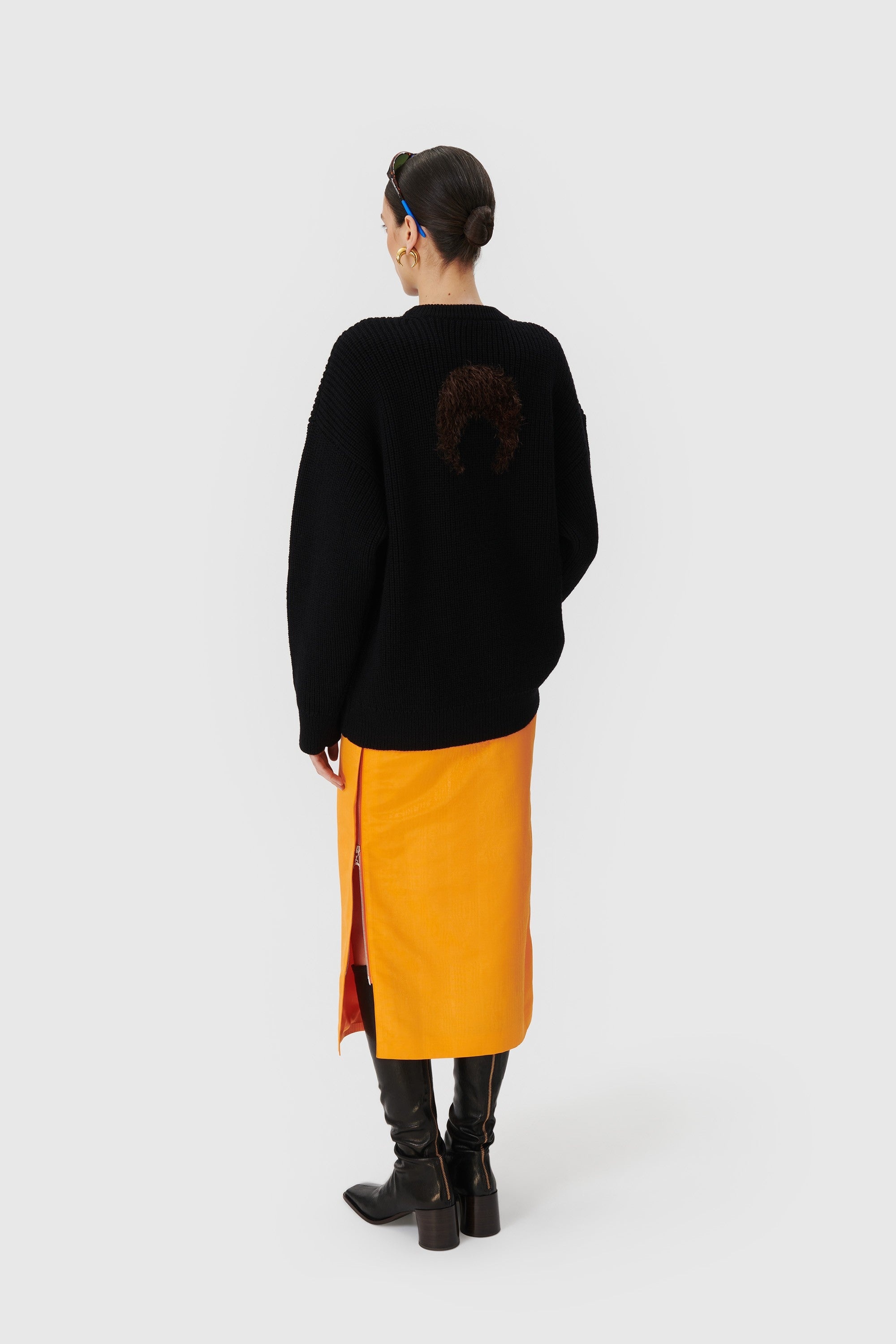 Wool And Fluffy Knit Crewneck Pullover - 6