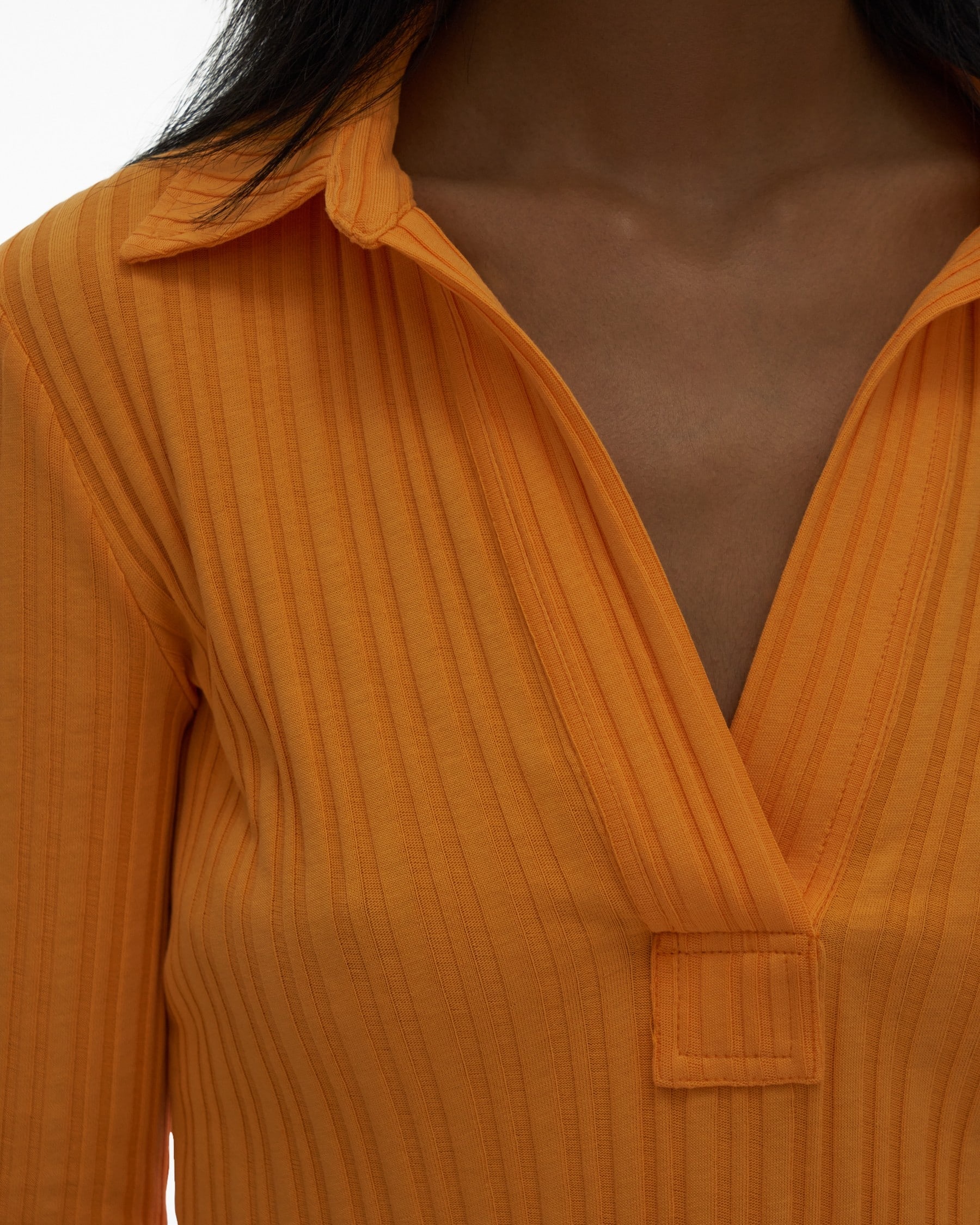 CROPPED RIB KNIT POLO - 6