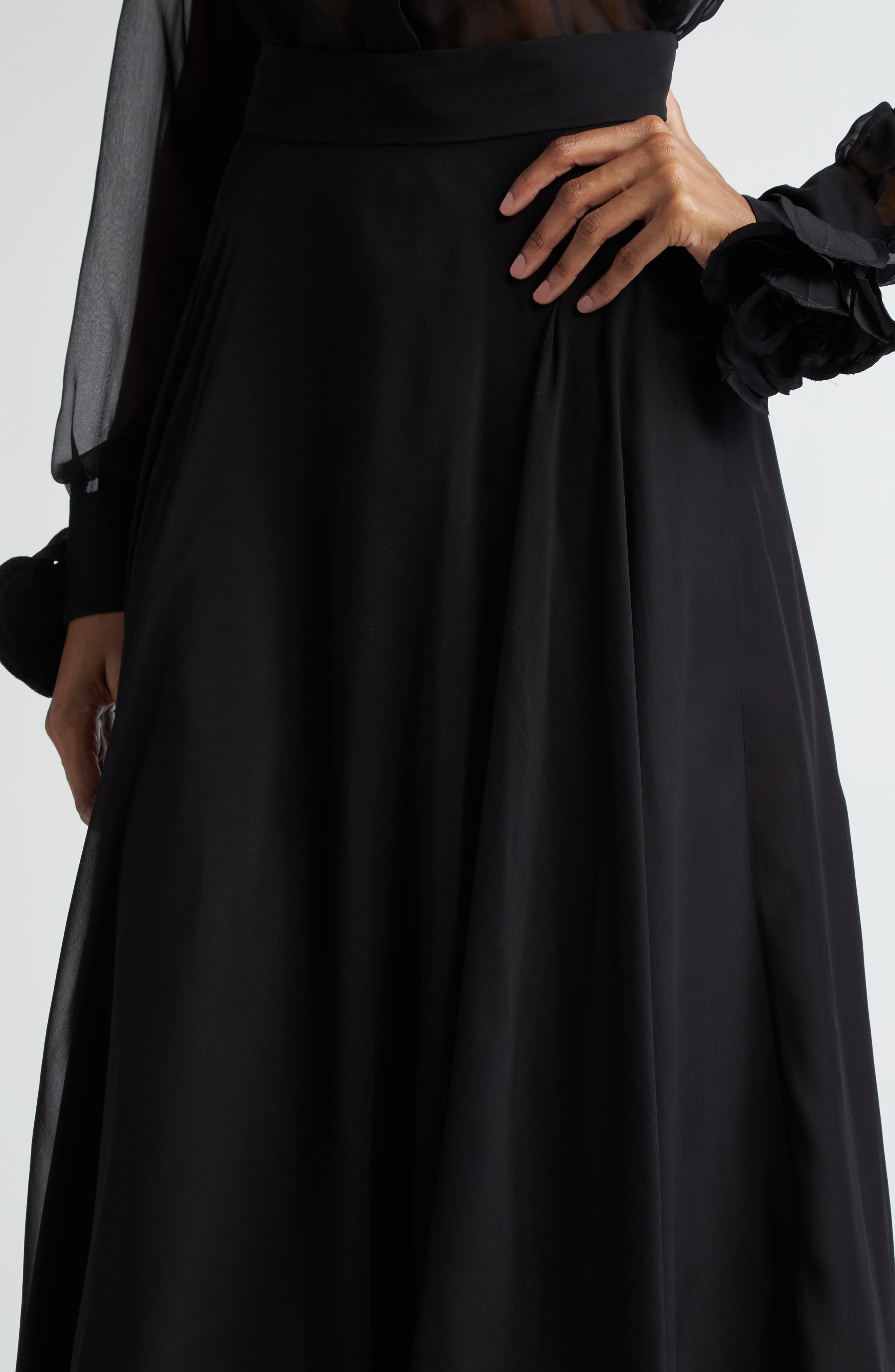 Silk Chiffon Circle Skirt - 4