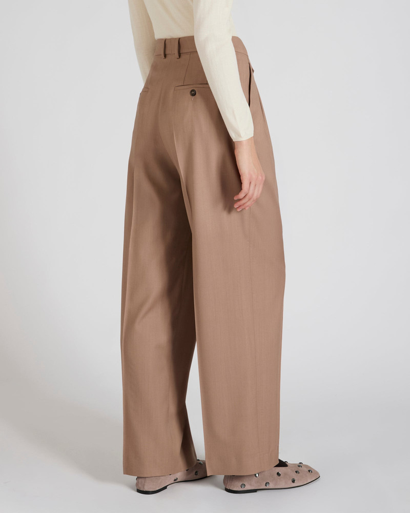 Wide fit wool fabric trousers 3