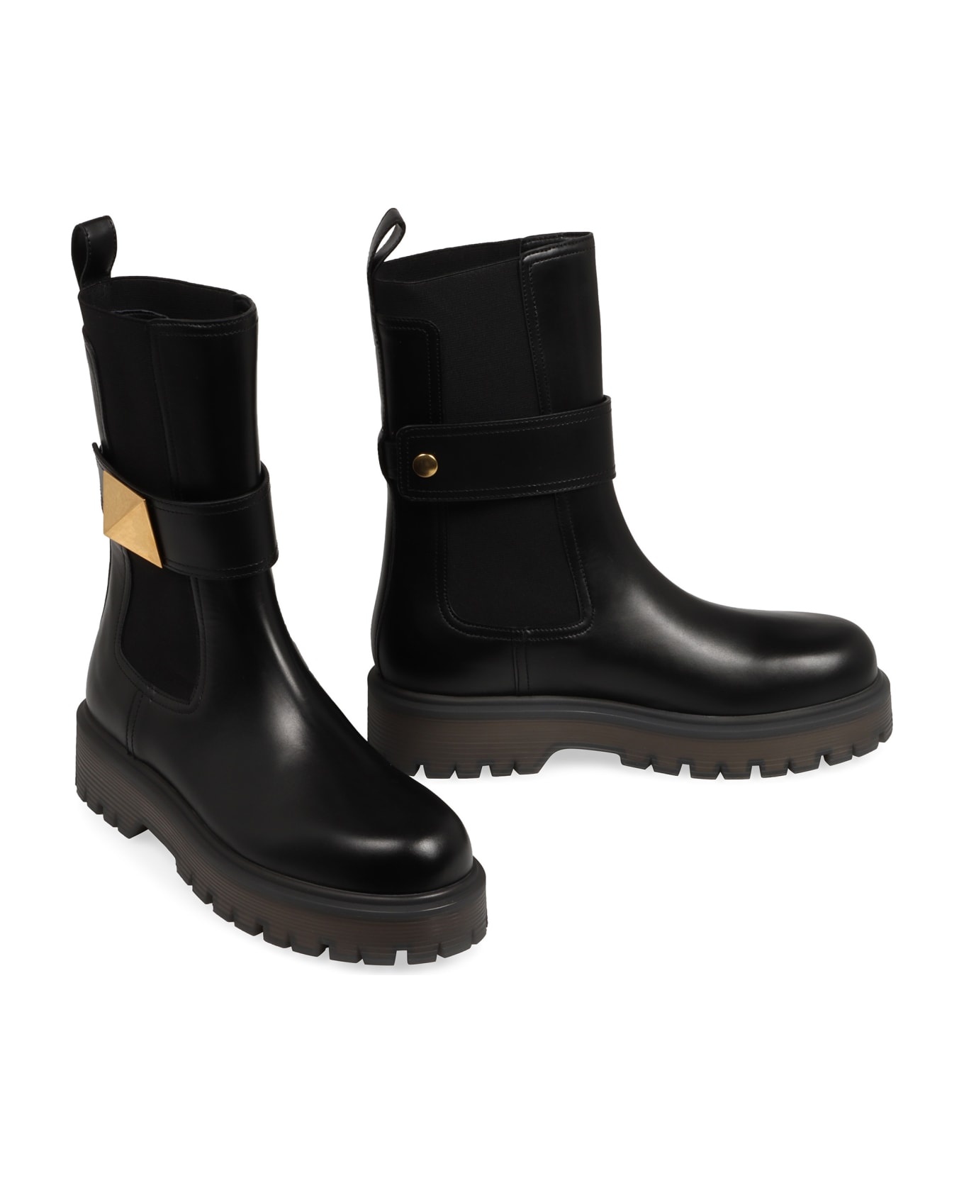 Valentino Garavani - One Stud Leather Chelsea Boots - 3