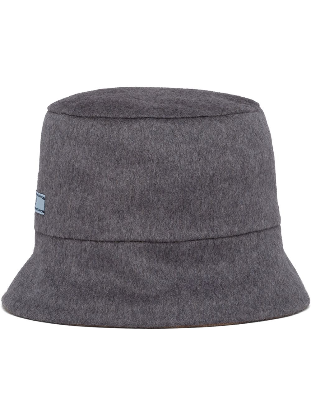 logo-patch cashmere bucket hat - 1