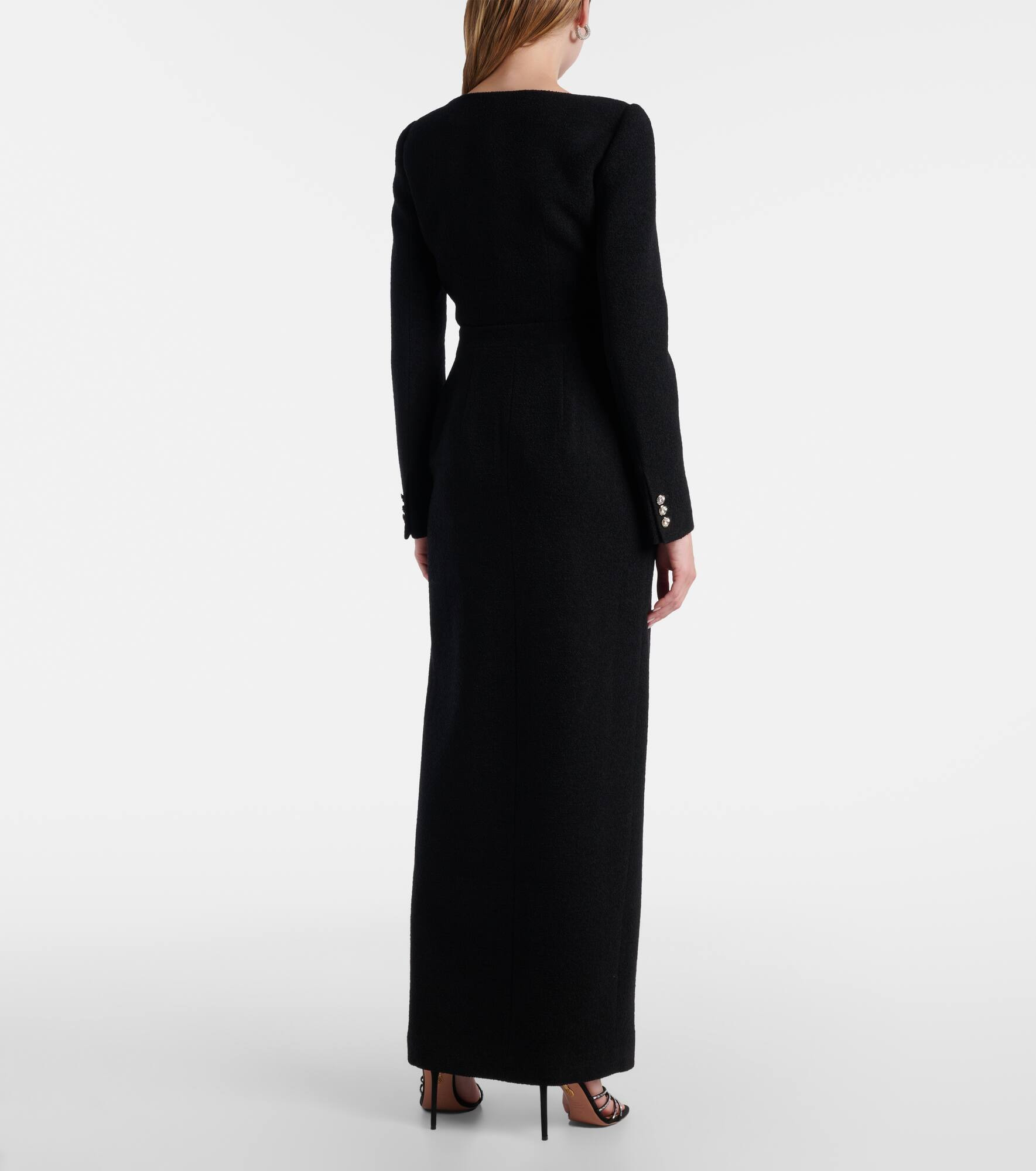 Wool-blend twill bouclé maxi skirt - 3