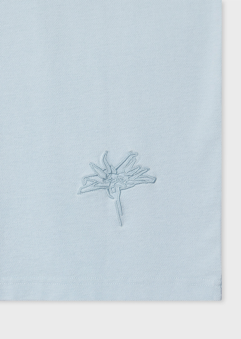 Paul Smith Pale Blue Concealed-Placket Polo Shirt outlook