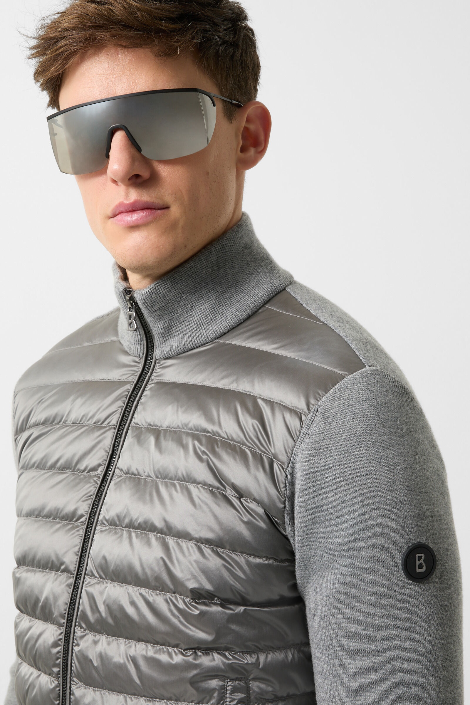 Zisco Hybrid knit jacket in Gray - 5