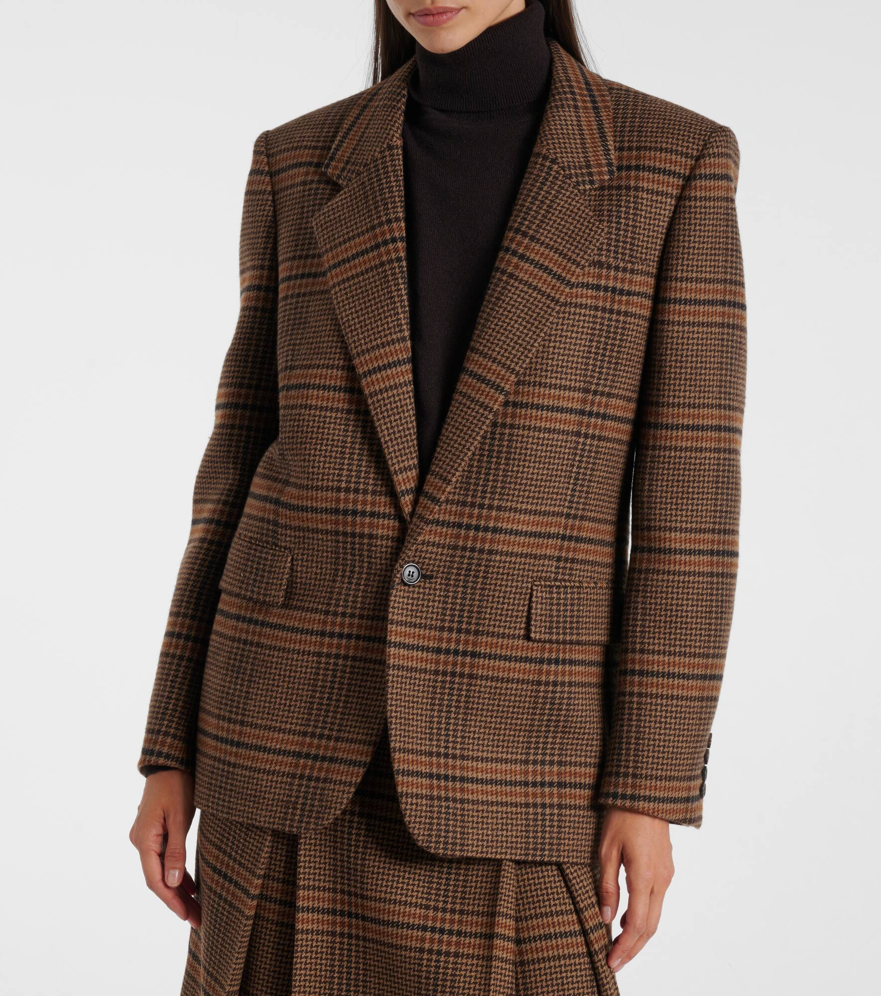 Checked wool blazer - 6
